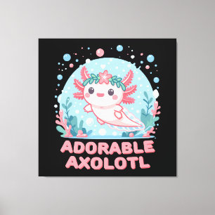 Schattige Axolotl aquatische schattigheid Canvas Afdruk