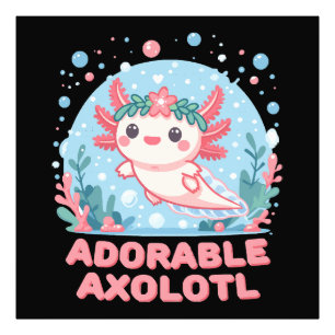 Schattige Axolotl aquatische schattigheid Foto Afdruk