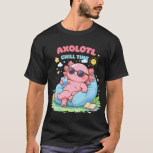 Schattige Axolotl die chilleurt in Kawaii Grappige T-shirt
