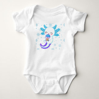 Schattige Axolotl Drinkt Boba | Winter Bubble Tea Romper