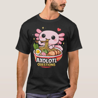 Schattige Axolotl Eet Noedels T-shirt