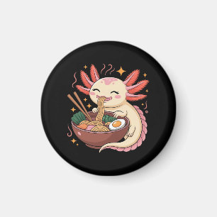 Schattige Axolotl Eet Ramennoedels Magneet