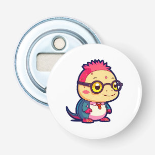 schattige axolotl filosoof button flesopener