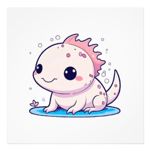 schattige axolotl filosoof foto afdruk