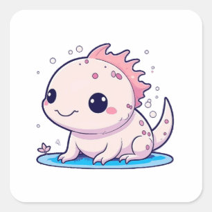 schattige axolotl filosoof vierkante sticker