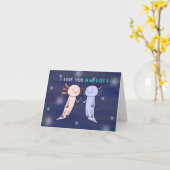 Schattige Axolotl Ik hou van je een veel grappige  Kaart (Gele Bloem)