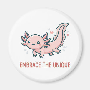 Schattige axolotl inspirerende magneet