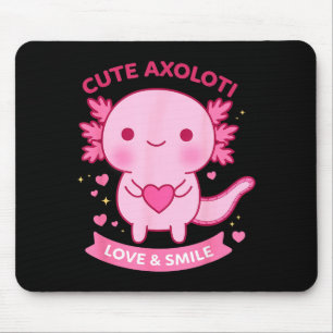 Schattige Axolotl Liefde & Glimlach Kawaii Har Muismat