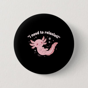 Schattige Axolotl Moet Ontspannenlotl Funny Zomer Ronde Button 5,7 Cm