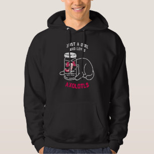 Schattige Axolotl Roze Salamander Gewoon Een Meisj Hoodie