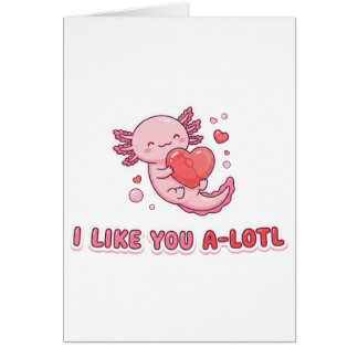Schattige Axolotl Valentijnsdag Ik Hou van Jou Een
