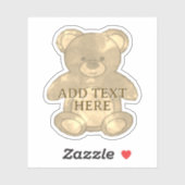 Schattige Baby Beer Aangepaste tekst Sticker (Vel)