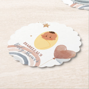 Schattige baby beer Afro-Amerikaanse jongens baby Kartonnen Onderzetters