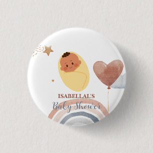 Schattige baby beer Afro-Amerikaanse jongens baby  Ronde Button 3,2 Cm