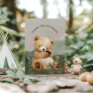 Schattige Baby Beer Baby shower bedankkaart Kaart