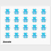 Schattige Baby Beer in blauw Custom Bedankt Ronde Sticker (Vel)
