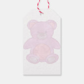 Schattige Baby Beer in roze aangepaste tekst Cadeaulabel (Achterkant)
