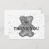 Schattige Baby Beer in zwart-wit Custom Bedankt (Voorkant / Achterkant)