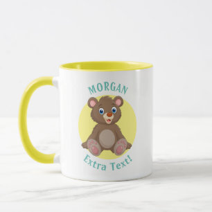 Schattige Baby Beer, personaliseer naam & bericht Mok