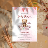 Schattige Baby Beer Waterverf Baby shower Uitnodig Kaart