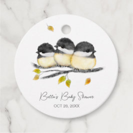 Schattige Baby Bird Chickadees Baby shower Bedankjes Labels