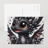 Schattige Baby Black Dragon Briefkaart (Voorkant / Achterkant)