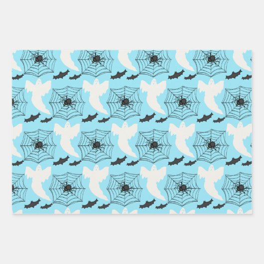 Schattige Baby Blauw Ghost Bat Wrapping Paper Set  (Voorkant 3)