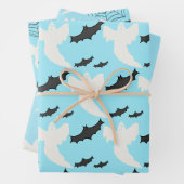 Schattige Baby Blauw Ghost Bat Wrapping Paper Set  (In situ)