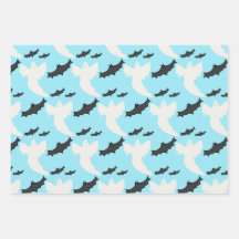 Schattige Baby Blauw Ghost Bat Wrapping Paper Set