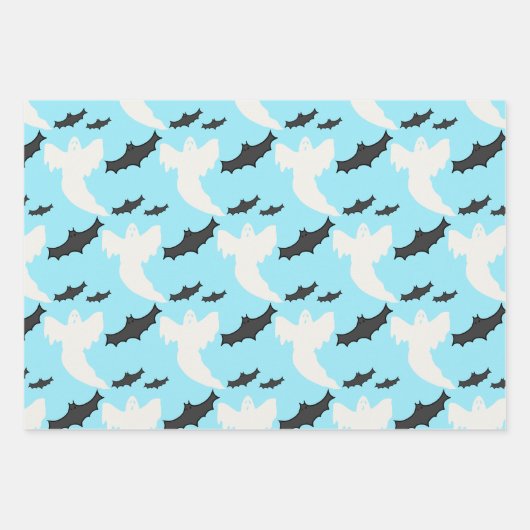 Schattige Baby Blauw Ghost Bat Wrapping Paper Set  (Voorkant)