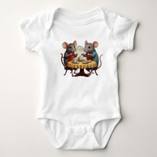 Schattige Baby bodysuit met muizen die genieten va