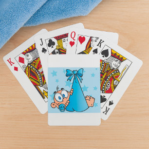 Schattige Baby Boy met Fopspeen in een Sling Pokerkaarten