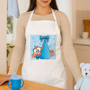 Schattige Baby Boy met Fopspeen in een Sling Standaard Schort