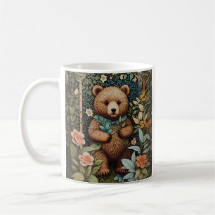 Schattige Baby Brown Beer William Morris geïnspire Koffiemok