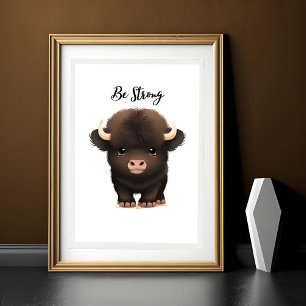 Schattige Baby Buffalo Wall Art-afdrukken voor zur Poster