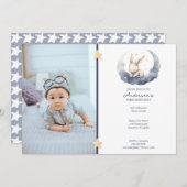 Schattige Baby Bunny op een Moon Kind Kaart (Voorkant / Achterkant)