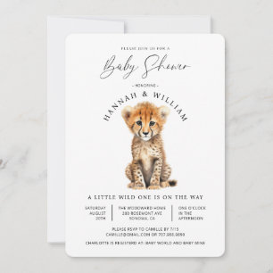 Schattige Baby Cheetah Baby shower Genderneutraal Kaart