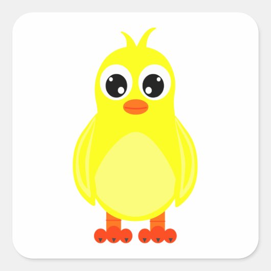 Schattige Baby Chick Square Vierkante Sticker (Voorkant)