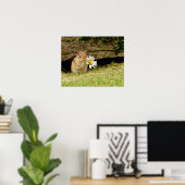 Schattige Baby Chipmunk met Daisy Poster (Thuiskantoor)