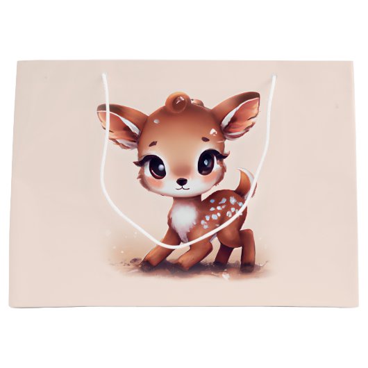 Schattige Baby Deer Groot Cadeauzakje (Voorkant)