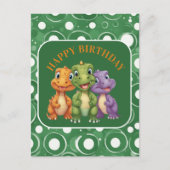 Schattige Baby Dinosaur's Party Briefkaart (Voorkant)