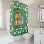 Schattige Baby Dinosaur's Party Douchegordijn (In situ)