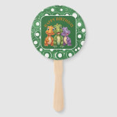 Schattige Baby Dinosaur's Party Handwaaier (Voorkant)