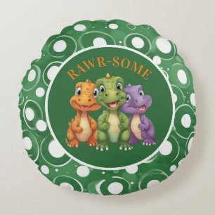 Schattige Baby Dinosaur's Party Rond Kussen