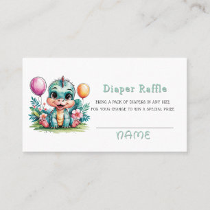 Schattige Baby Dinosaurus Luier Raffle Visitekaartje