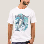 Schattige Baby Dolfijn T-Shirt Design, Retro Ocean (Voorkant)