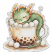 Schattige Baby Draak Op Eieren Sticker (Voorkant)