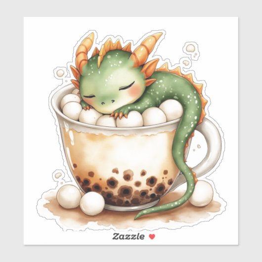 Schattige Baby Draak Op Eieren Sticker (Vel)