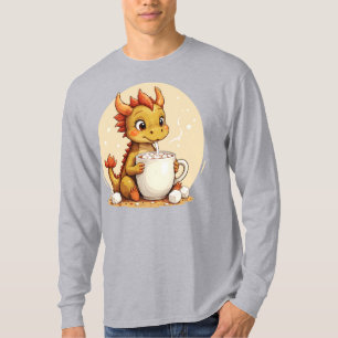 Schattige Baby Draak Warme Chocolade Kinderen Kawa T-shirt