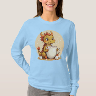 Schattige Baby Draak Warme Chocolade Kinderen Kawa T-shirt